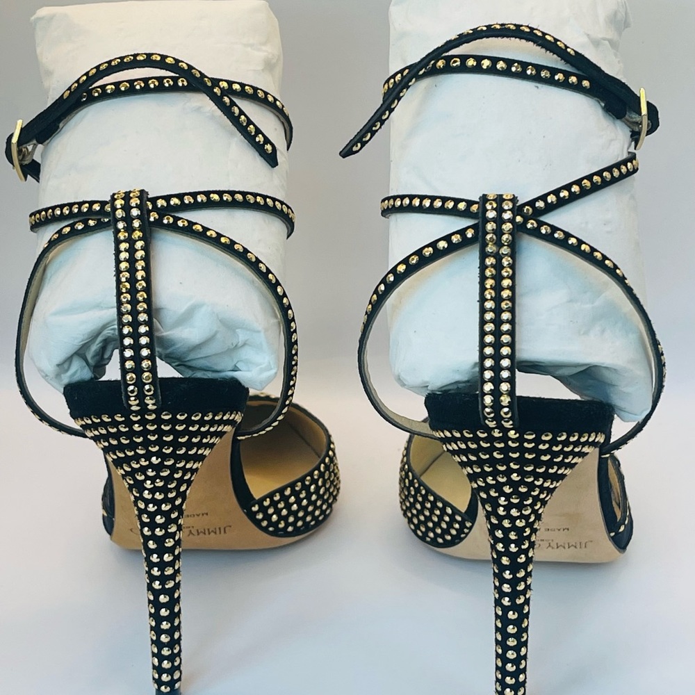 Jimmy Choo Size 8 Black & Gold heels - Picture 5 of 16